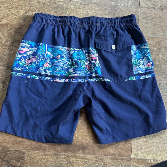 Men's Crown & Ivy Swim Trunks Shorts M Blue Floral - Picture 4 of 7